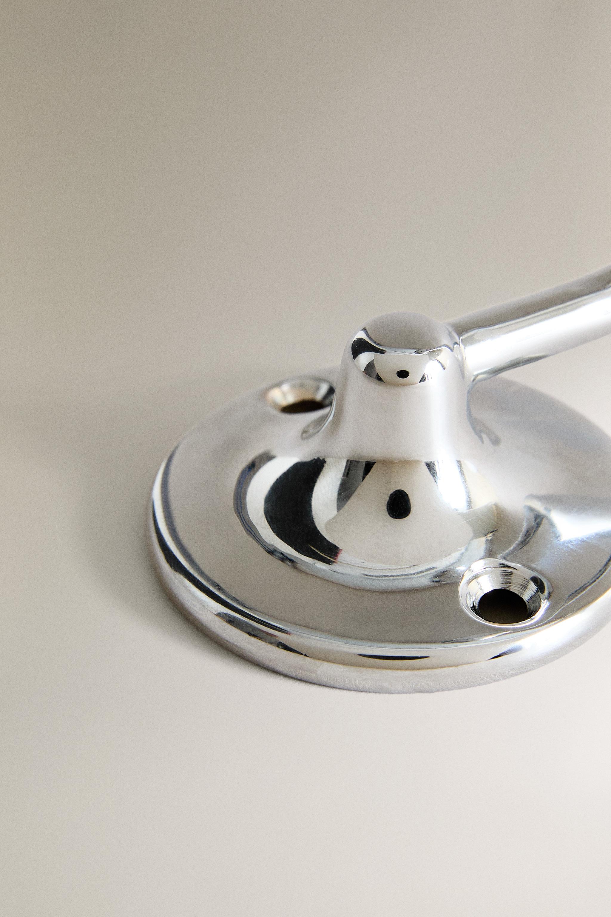 SHINY SILVER WALL HOOK